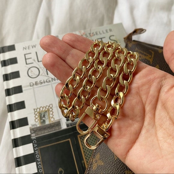 Gold Shoulder Flat Chain Purse Strap Replacement Beca Shops Co